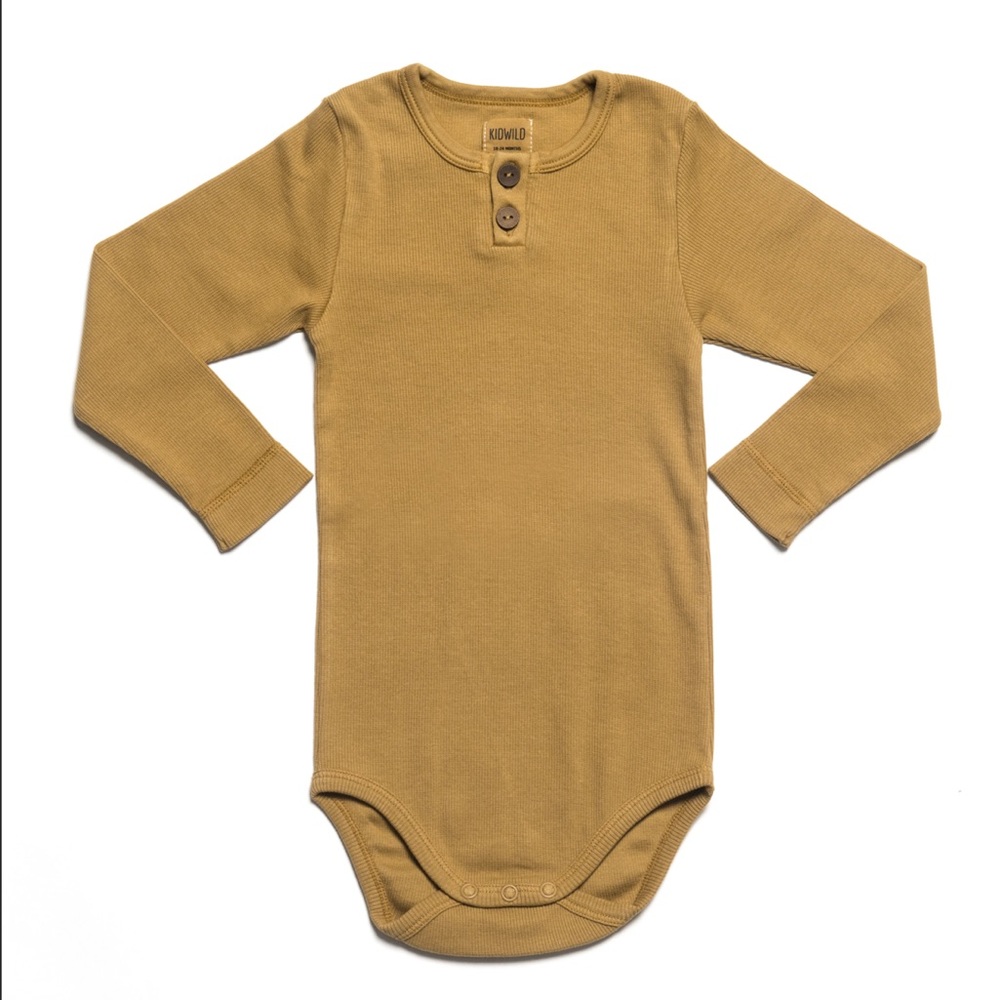 KidWild VINTAGE BODYSUIT L/S - OCHRE 18-24 M